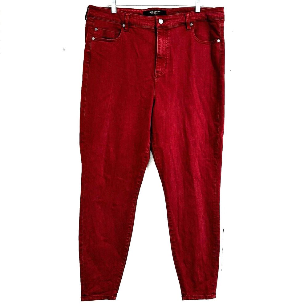 Liverpool Jeans High-Rise Ankle Skinny Jeans Size 16 Wash Cherry Wood Stretch